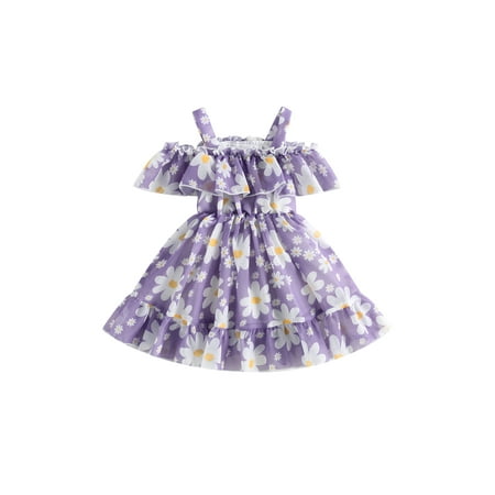 

Bagilaanoe Toddler Baby Girl Summer Dress Floral Print Sleeveless A-line Princess Dresses 3M 6M 9M 12M 18M 24M 3T 4T 5T Kids Casual Swing Sundress