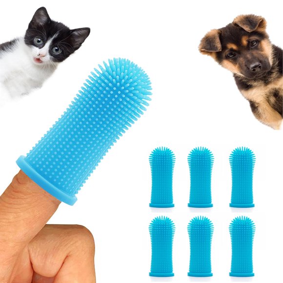6 Pcs Brosse à Dents pour Chien, Brosse à Dents Douce pour Chien, Brosse à Dents en Silicone 360âo pour Nettoyage des Dents des Chiens et Chats Soins Dentaires