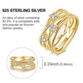 thumbnail image 6 of MULA Original Eruopean 925 Sterling Silver Finger Ring Color Interwoven Lines AAA CZ For Women Birthday Gift Jewelry 2 Colors, 6 of 6