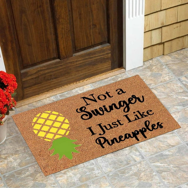Alfombras de baño, alfombras para sala de estar, alfombra de área, alfombra de baño, felpudo de bienvenida con diseño de piña, felpudo antideslizante de 60 x 40 cm, divertido y novedoso para vacacione