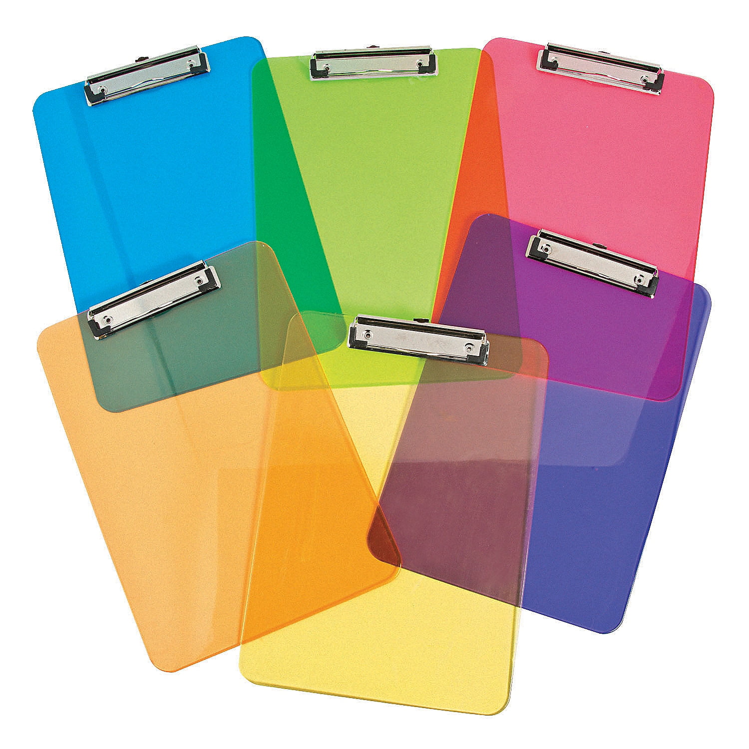 Rainbow Clipboards Stationery 6 Pieces