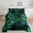 thumbnail image 2 of Erosebridal Ensembles de Couette Feuilles de Palmier Format Double, Couettes et Duvets Plantes Tropicales, Réversible, 2 of 7