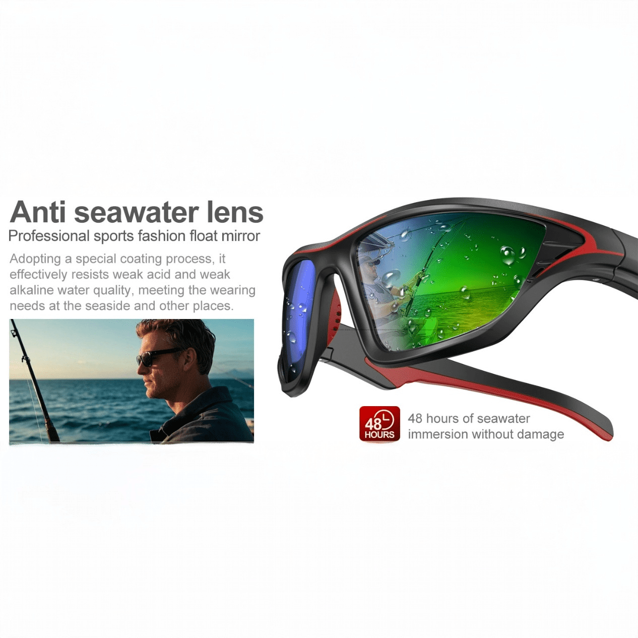 Hodaoglass Polarized Sports Sunglasses, Floating Frame for Fishing & Water Sports, UV400