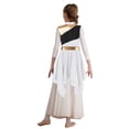 thumbnail image 2 of DPOIS Kids Girls Sleeveless Praise Dance Dress Liturgical Worship Overlays White 6, 2 of 7