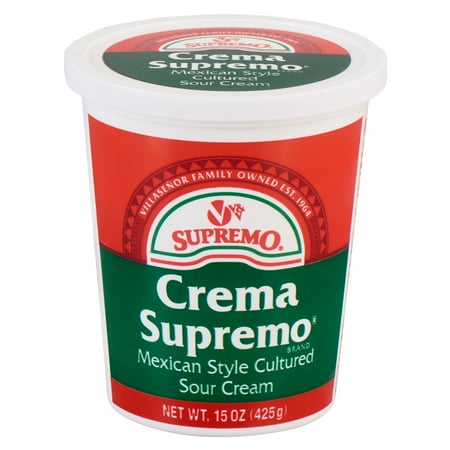 V&V Supremo Crema Supremo Mexican Style Cultured Sour Cream, 15 oz