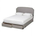 thumbnail image 3 of Baxton Studio Larese Light Grey Fabric Upholstered 2-Drawer King Size Platform Storage Bed, 3 of 7