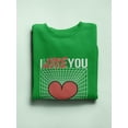 thumbnail image 3 of Abstract Poster I Love You Sweatshirt Women -Image by Shutterstock, Female Small, 3 of 4