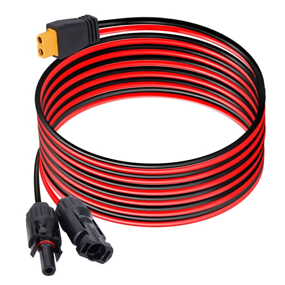 Hormy Solar to XT60 Charge Extension Cable 12AWG 20FT Solar Connector to XT60 Adapter Cable for Solar Panel RV Portable Power, IP67 Waterproof