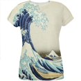 thumbnail image 1 of Great Wave Tsunami Japanese Painting All Over Womens T Shirt, 1 of 1