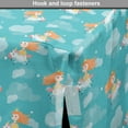 thumbnail image 4 of Cartoon Dog Crate Cover, Fantasy Cartoon Riding a Unicorn Funny Pattern Fantasy Art, Easy to Use Pet Kennel Cover Small Dogs Puppies Kittens, 7 Sizes, Dark Seafoam Multicolor, by Ambesonne, 4 of 6