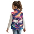 thumbnail image 3 of Pzuqiu Axolotl Sleeveless Vests Casual Clothes for Girls 3T Fall Outfits Fashion Clothing Comfortable Zipper Winter Sleeveless Jacket with Pockets Practical for Daily Life, 3 of 7