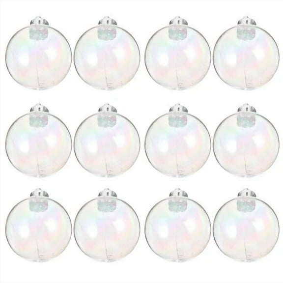 QUEST- 12 Pcs Holiday Crafts Christmas Decorations Pearl Bubble Ball Ornaments