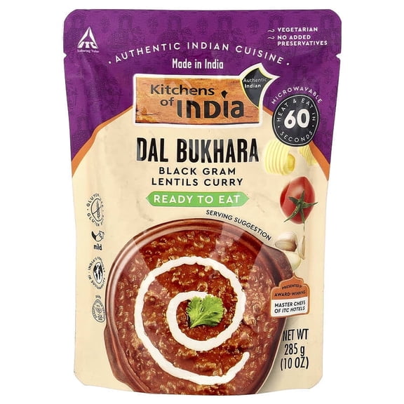 Kitchens of India, Dal Bukhara, Black Gram Lentils Curry, Mild, 10 oz