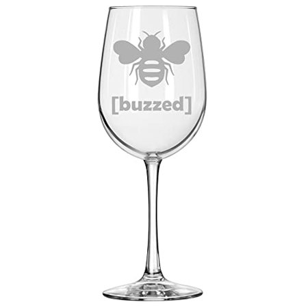 

Wine Glass for Red or White Wine Buzzed Bee (16 oz Tall Stemmed)