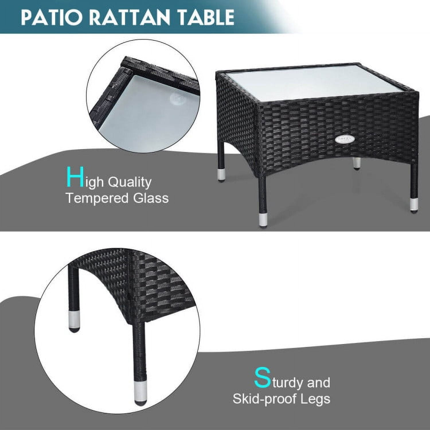 Aimee Lii 3 Pieces Patio Wicker Rattan Furniture Set with Cushion for Lawn Backyard, Rattaner Outdoor Patio Furniture, Turquoise Aimee Lii 3 Pieces Patio Wicker Rattan Furniture Set with Cushion for Lawn Backyard, Rattaner Outdoor Patio Furniture, Turquoise