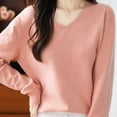 thumbnail image 5 of BLVB Chandails Confortables pour Femmes Col en V Manches Longues Hauts Mode Léger Chandail Vêtements Tendance Tenues d'Automne, 5 of 5