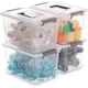 thumbnail image 1 of 4 paquetes de contenedores de almacenamiento de plástico con tapas con pestillo Caja de almacenamiento transparente con asa Contenedores de almacenamiento apilables para organizar juguetes,, 1 of 8