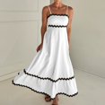 thumbnail image 2 of WTXUE Robes Maxi en Liquidation, Robe Nuisette Sans Manches Élégante à Encolure Carrée, Femmes 2024 Été Encolure Dégagée à Étages Fluide Longue Unie Vestidos Casuales Para Mujer Verano Maxi Women, Blanc+TG(US:14-16), 2 of 9