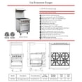 thumbnail image 6 of 151,000 BTU Commercial Range Oven 24" Width, 4 Burners Natural Gas and Propane, NSF/ETL Certified, Thermostat, Stainless Steel Galvanized and Cast iron Grate For Restaurant Heavy Duty, 6 of 16