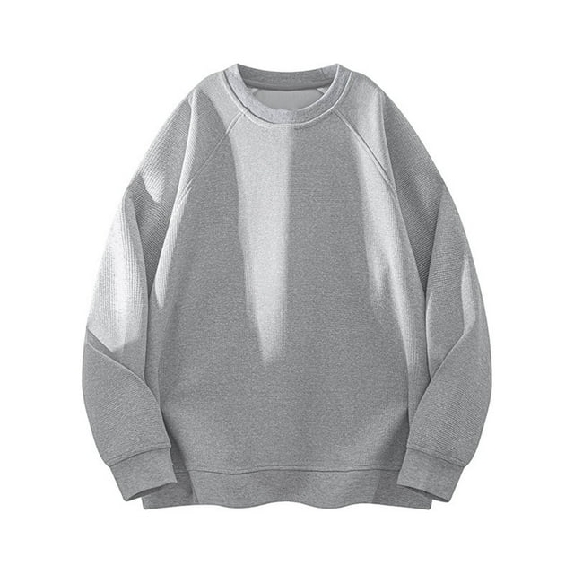 pstuiky manga larga de hombre, Suéter deportivo informal de manga larga con cuello redondo y color liso para hombre tops de invierno para hombre m