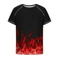 thumbnail image 4 of cllios Muscle Shirts for Men 3D Flame Graphic Tees Casual Short Sleeve Crew Neck Tops Big and Tall Summer Shirt Workout Athletics Tee Shirt Red XXL, 4 of 5