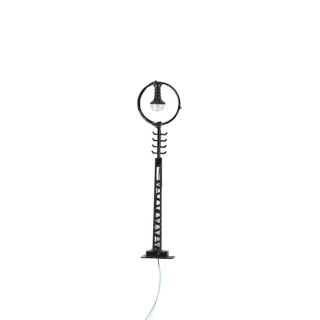 Lampe de Rue Miniature 1:87 Échelle Décorative LED Signal Lampe Micro-Paysage Accessoires Sable DIY Simulation Lampadaire Train Noir (Lumière Blanche)