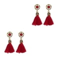 thumbnail image 1 of Minnieouse Pendientes largos de borla, anillo de oreja de Palacio barroco Retro, joyería de mujer a juego, gotas de orejas elegantes para mujeres Rojo 2Conjunto, 1 of 6