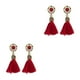thumbnail image 4 of Guardurnaity Pendientes largos de borla Retro barroco palacio oreja anillo Vintage moda Chic geométrico colgante hueco colgantes orejas gotas Rojo 2Conjunto, 4 of 6