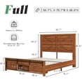 thumbnail image 5 of Papajet Full Size Farmhouse Wood Bed Frame with Storage Cabinets & Wood Slats, Rustic Brown, 5 of 6