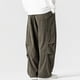 thumbnail image 2 of Ceisia Men Solid Color Multi Pocket Linen Workwear Pants Loose Wide Gift Leg Casual Trousers, 2 of 8