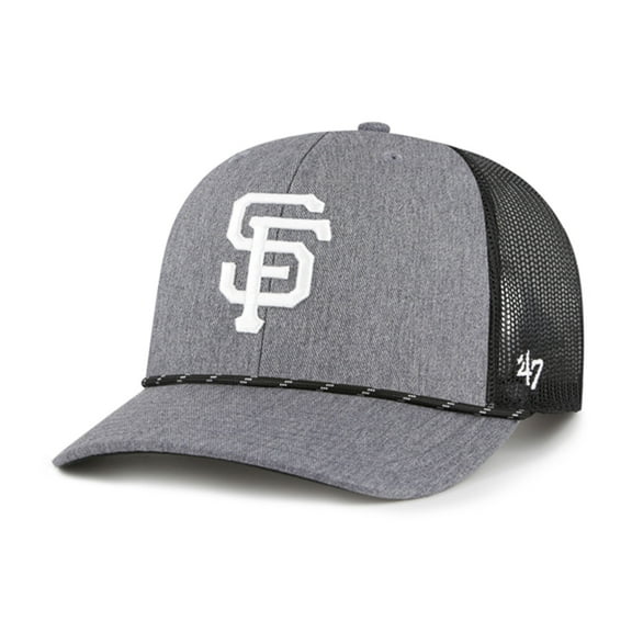 Men's '47 Charcoal San Francisco Giants Carbon Rope Trucker Adjustable Hat