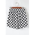 thumbnail image 6 of ZhiHiMeRi Women's Black Plaid Casual Shorts – High Waist Fit L, 6 of 11