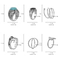 thumbnail image 5 of HomeKingdee 6 Pcs Men's Turquoise Wrench Antler Rings Set - Fashion Jewelry Gift for Birthday Christmas Valentine's Day Halloween Thanksgiving Home Party Supplies, 5 of 5