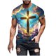 thumbnail image 2 of Tops para hombre, blusas y camisas de manga corta con cuello redondo para hombre, jersey informal con cuello redondo estampado para hombre, pantalones cortos deportivos para fitness, blusa de poliéste, 2 of 5