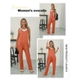 thumbnail image 5 of STARVNC Women Solid Color V Neck Sleeveless Pockets Jumpsuit, 5 of 10