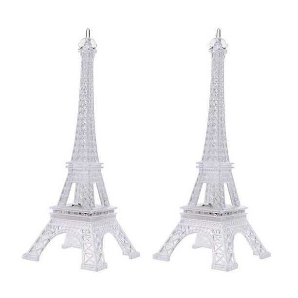 Lámpara LED nocturna creativa con forma de Torre Eiffel, lámpara de noche elegante para mesa, decoración de escritorio, 6x6x13cm, 2 uds.