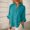 Blue, variant on Women's Summer Shirt Fashion Elegant Top Linen Long Sleeve T Shirt V Neck Shirt Belted Waist Casual Loose Shirt With Buttons Womens Blouses Button down Yoga Shirts for Women Button down Colla Shirts