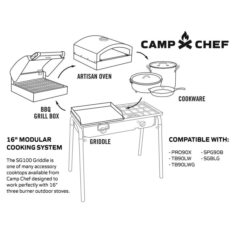 Camp Chef 16 x 38 Professional Flat Top Steel Griddle in the Grill Cookware  department at