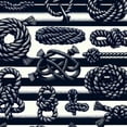 thumbnail image 6 of PIKWEEK Nautical Theme Anchor Outdoor Picnic Camping and Indoor Kitchen Dining Party Round Tablecloth White, 6 of 8