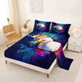 thumbnail image 2 of Castle Fairy Vibrant Baseball Queen Sheets 4 Pieces, Watercolor Splash Ball Queen Sheet Sets,1 Fitted Sheet, 1 Flat Sheet and 2 Pillowcases, 2 of 6