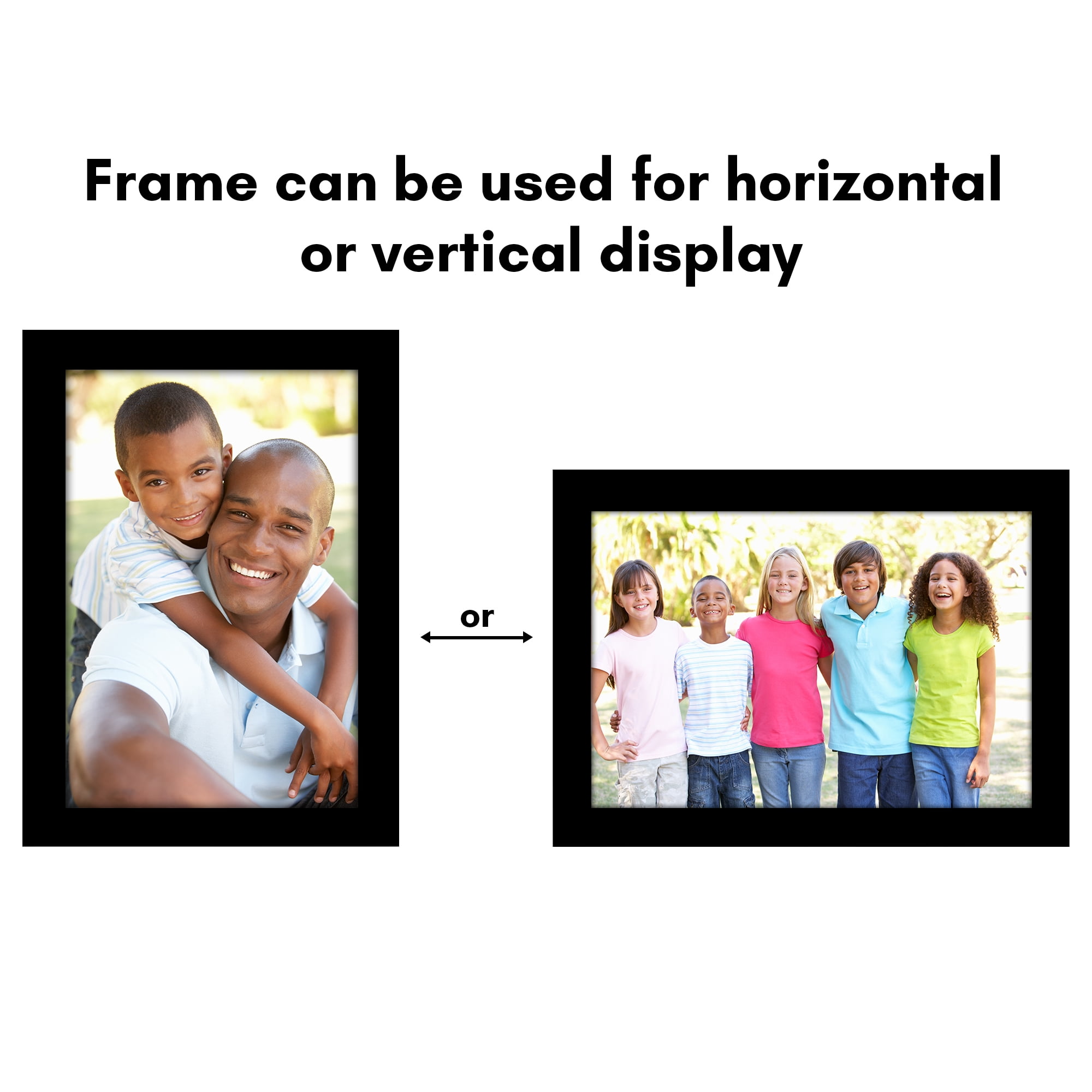 Americanflat 4x6 Picture Frame with Polished Plexiglass 5 Pack Galleria Collection Frames Tabletop - Black
