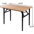 thumbnail image 2 of Folding Desk for Home Office 39-3/8'' Length Modern Folding Table Computer Desk No Install ed Teak Color Desktop Black Frame, AC5BB(10060), 2 of 5