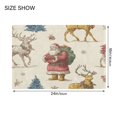 thumbnail image 2 of 2 Piece Bath Mat Set with U-Shaped Toilet Mat and Rectangle Bath Rugs Non Slip Machine Washable Bathroom Mats Retro Santa Claus and Reindeer, 2 of 7