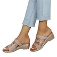 thumbnail image 5 of Zpanxa Womens Sandals Summer Ladies Lightweight Slippers Sandals Casual Wedge Heels Women's Shoes Wedge Sandals for Women Gold 38, 5 of 7