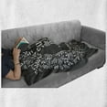 thumbnail image 6 of Enjoy the Little Things Soft Flannel Fleece Blanket, Blooming Wreath with Calligraphy on Greyscale Backdrop, Cozy Plush for Indoor and Outdoor Use, 60" x 80", Charcoal Grey and White, by Ambesonne, 6 of 6