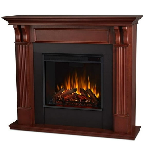 Bowery Hill Traditional Solid Wood Electric Fireplace in Mahogany