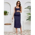 thumbnail image 5 of Yesfashion Women Butterluxe Sleeveless Tank Maternity Dress Split Ruched Pregnancy Square Neck Bodycon Casual Baby Shower, 5 of 7