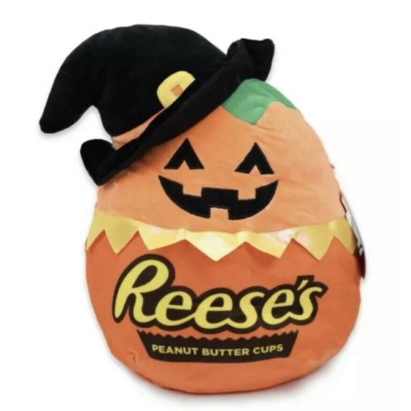 Squishmallows Reese's Peanut Butter Cups Paige the Jack-O-Lantern Pumpkin with Witch Hat 8" Halloween Stuffed Plush