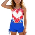 thumbnail image 3 of Odeerbi Niñas Día de La Independencia Traje de Baño de 2 Piezas Patriotic Tank Top Con Sostén Pad & Boyshort Bottom Baño Seco Rápido, 3 of 9
