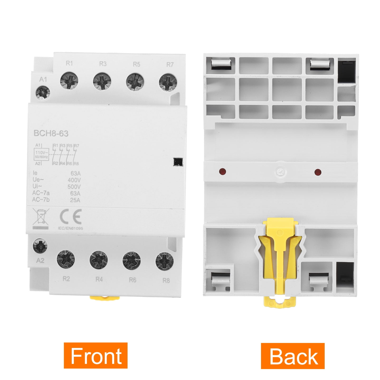 Uxcell AC Contactor 63A 4 Pole 4NC 110V Load and Lighting Circuit Control DIN Rail Mount